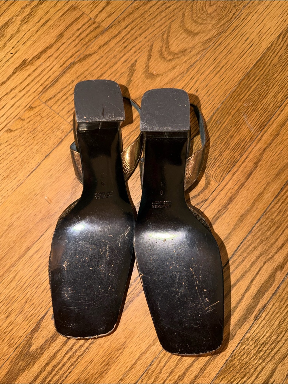 Yves Saint Laurent Bronze Textured Slingback Mules - Picture 2 of 7